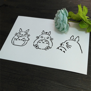 创意DIY涂鸦卡通龙猫镂空遮蔽板型染模板创意美术手工墙绘布绘550