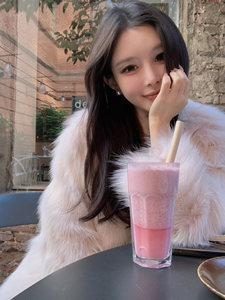 豆豆早安 冬日赴雪 芬兰进口定染狐狸毛皮草女长袖气质毛毛外套