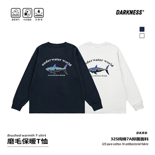 T恤潮 儿童中大童长袖 DK童装 25秋冬日系休闲女男童磨毛保暖打底衫