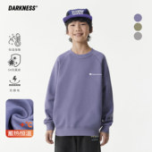 DK童装 25秋冬装 日系女男童保暖华夫格加绒卫衣儿童中大童休闲上衣