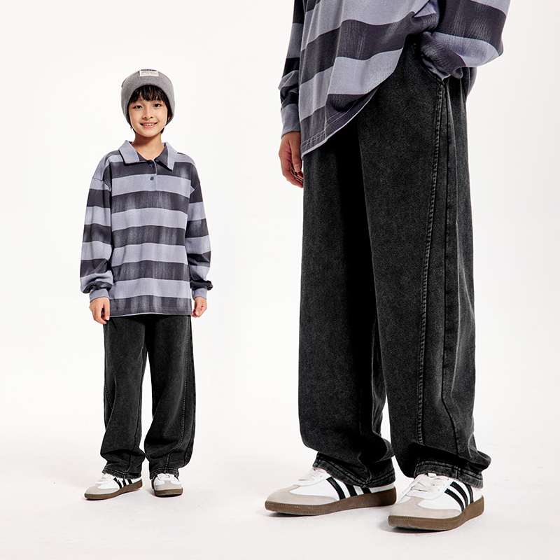 DK童装香蕉裤做旧卫裤直筒长裤子