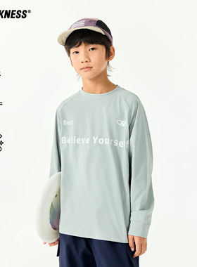 DK童装春季新款运动女男童速干训练服长袖T恤儿童中大童休闲上衣