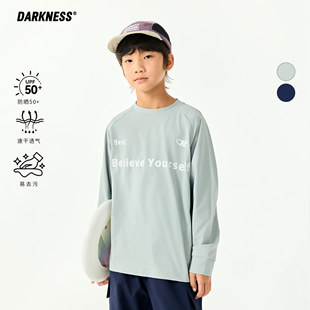 T恤儿童中大童休闲上衣潮 运动女男童速干训练服长袖 DK童装 25秋款