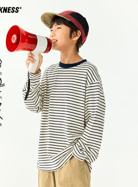 DK童装25秋季日系女男童复古条纹打底衫T恤儿童中大童长袖上衣潮