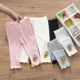 女童打底裤夏季薄款儿童弹力七分裤婴幼儿宝宝中小童透气裤子外穿