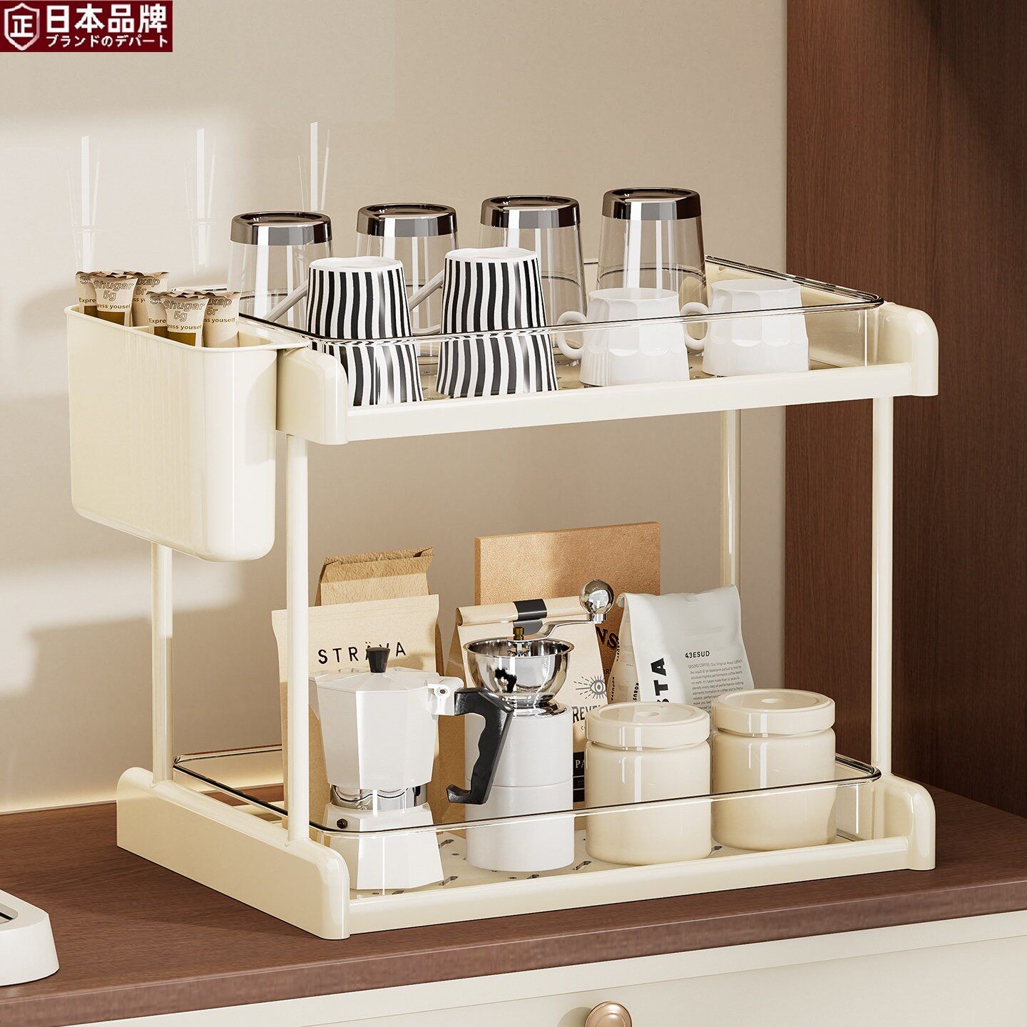 日本杯子收纳架家用高级感大容量沥水杯架茶杯咖啡桌面置物架