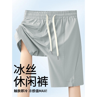 德国【潮牌】男生夏季工装冰丝短裤速干运动五分裤夏天新款男式休