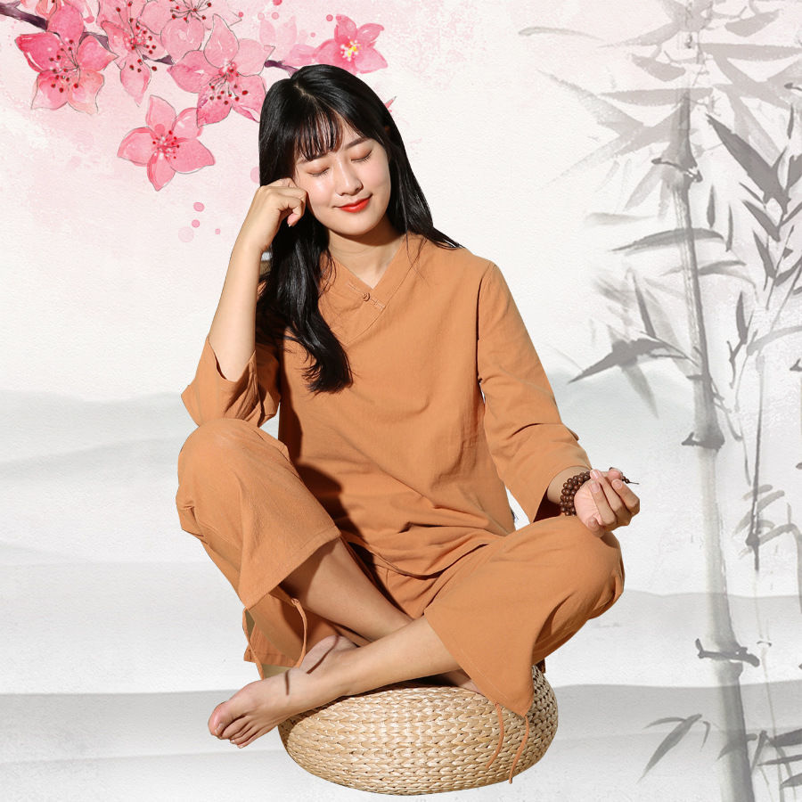 棉麻茶服打坐居士服素衣禅修套装