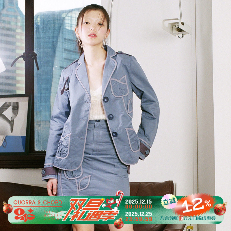 纯棉面料棉衣短西装女