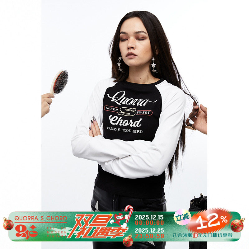 长袖原创设计常规黑色撞色