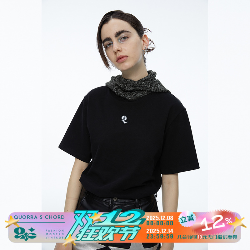 黑色连帽短袖原创设计