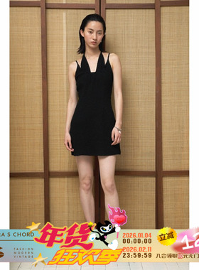 【惊喜五折 不退不换】QSC复古系带纯棉假两件连衣裙短裙吊带裙