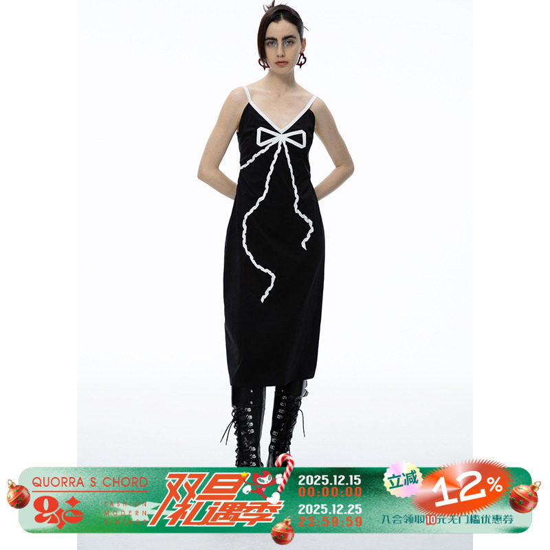 千禧辣妹蝴蝶结吊带连衣裙