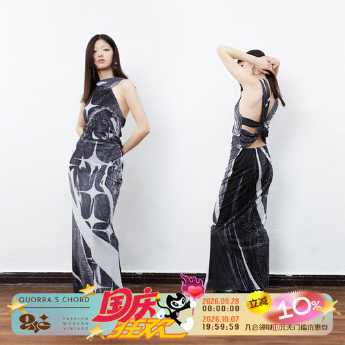 性感连衣裙网纱美女露背