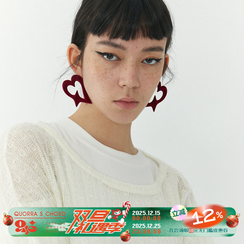 quorraschord3d打印红丝绒耳钉