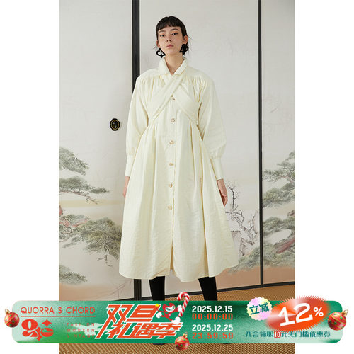 衬衫连衣裙蝴蝶结长风衣外套