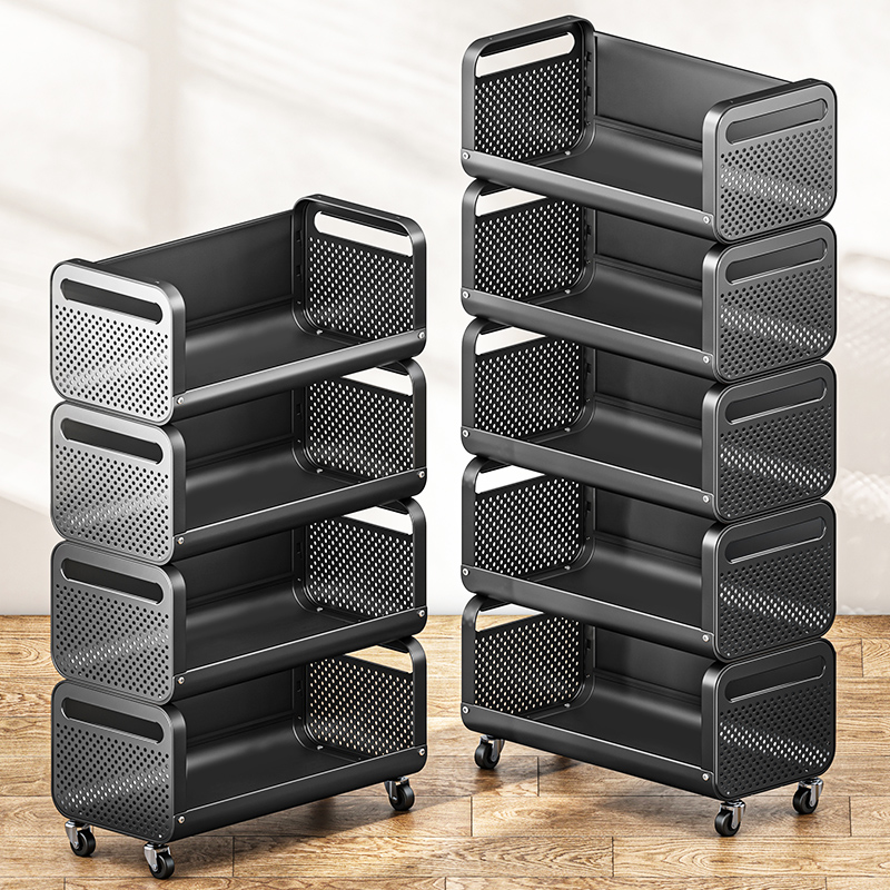 带轮多层落地式菜篮子收纳架厨房蔬菜置物架收纳筐家用姜蒜储菜架