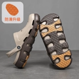 Мужские летние резиновые тапочки в стиле Crocs, пляжные нескользящие босоножки на платформе, лето 2025 года, подходят для носки на улице, большой размер, пляжный стиль