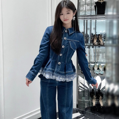 高端女装巨好看的早秋外套女2025新款爆款牛仔外套小个子显瘦套装