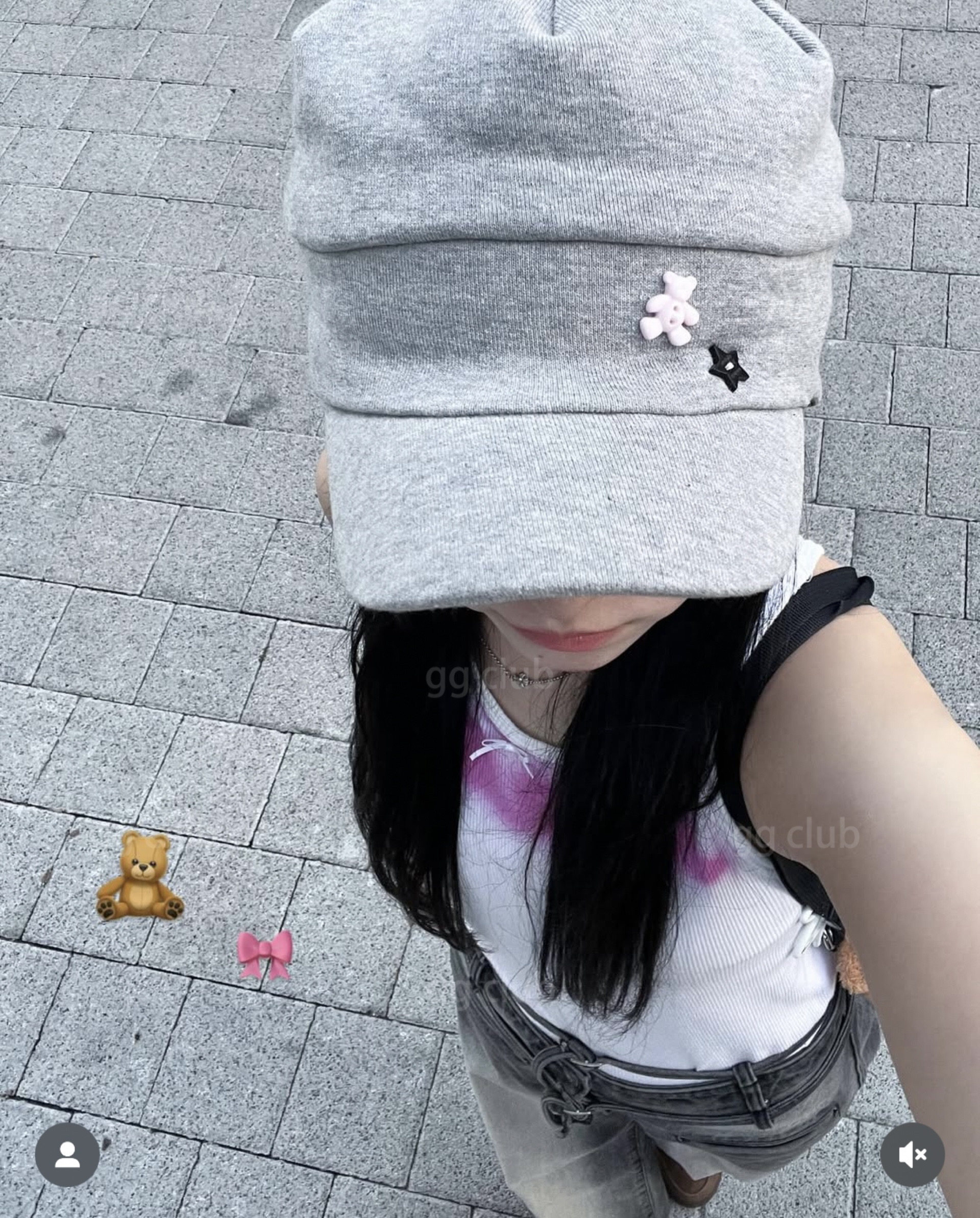 鞠婧祎同款可爱小熊刺绣遮阳帽春季新款宝宝百搭韩系报童帽