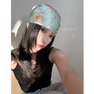 橘橘部落格 星星丝巾方巾女少女感头巾春夏韩系 原创海阳光下