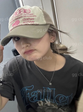 现货~张康乐~ASA~申有娜ins超火韩国AE网眼男女字母刺绣棒球鸭舌