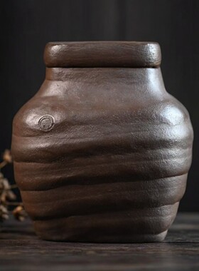 九瀚艺术千年一梦黄龙山老紫泥全手工盘筑制作·古罍茶罐1020ml