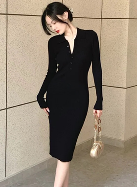 韩版包臀裙针织连衣裙女