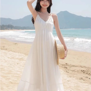 清纯系松弛感海边度假风吊带沙滩裙女白月光初恋超仙连衣裙子夏季