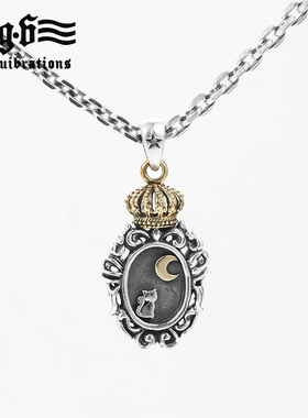 Good Vibrations正品猫咪皇冠925纯银项链吊坠男女复古个性小动物