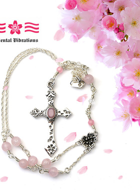 水晶十字架女士项链日韩风吊坠