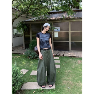 2026夏棉气球型弯刀型休闲长裤女