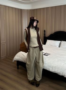 Esu 原创设计 2025秋冬新款香蕉卫裤女长裤 时尚流行弯刀裤