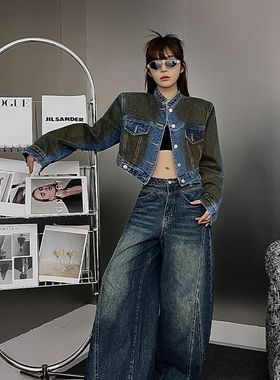 Esu 原创设计 2025高级感牛仔外套女 复古百搭辣妹短款上衣