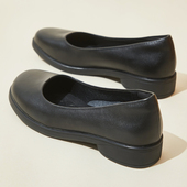 圆头空姐工作鞋 前台工鞋 女黑色皮鞋 软底防滑厚底职业平底上班单鞋