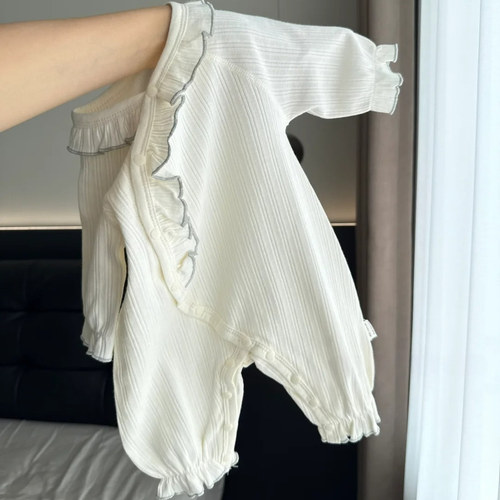婴儿连体衣纯棉a类春秋季新生儿衣服可爱宝宝无骨爬服 安阳婴童装