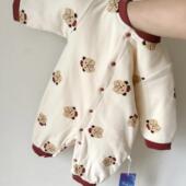 婴儿60克连体衣婴幼儿夹棉冬季 哈衣男女宝宝爬服长袖 新生婴儿衣服