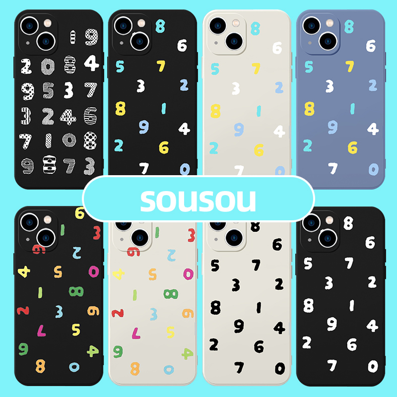 sousou手机壳苹果14华为mate60简约iPhone15promax数字OPPO小米13高级感vivo潮牌p60潮流13日系50适用x小众xr