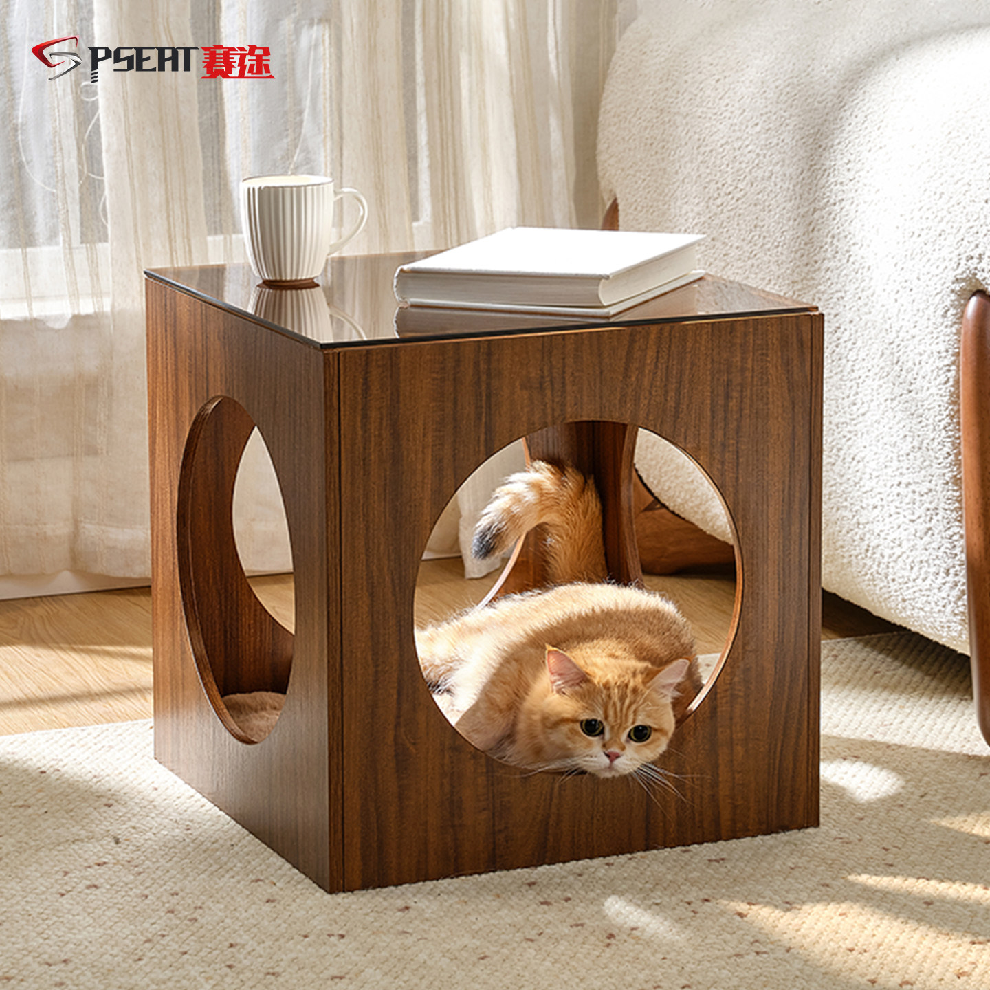 赛途人宠共用家具猫边几茶几中古风现代吧台猫窝客厅沙发边桌,住宅家具,角几/边几,淘宝优惠券,粉丝福利购,淘宝优惠卷
