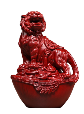 家居客厅办公室桌面生肖虎实木质