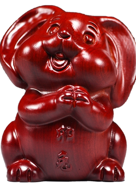 红色木雕祝福新古典客厅木头实木