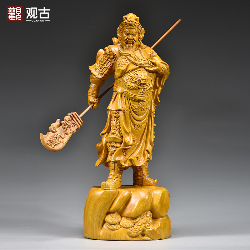 香樟木关帝圣君关公像武财神摆件