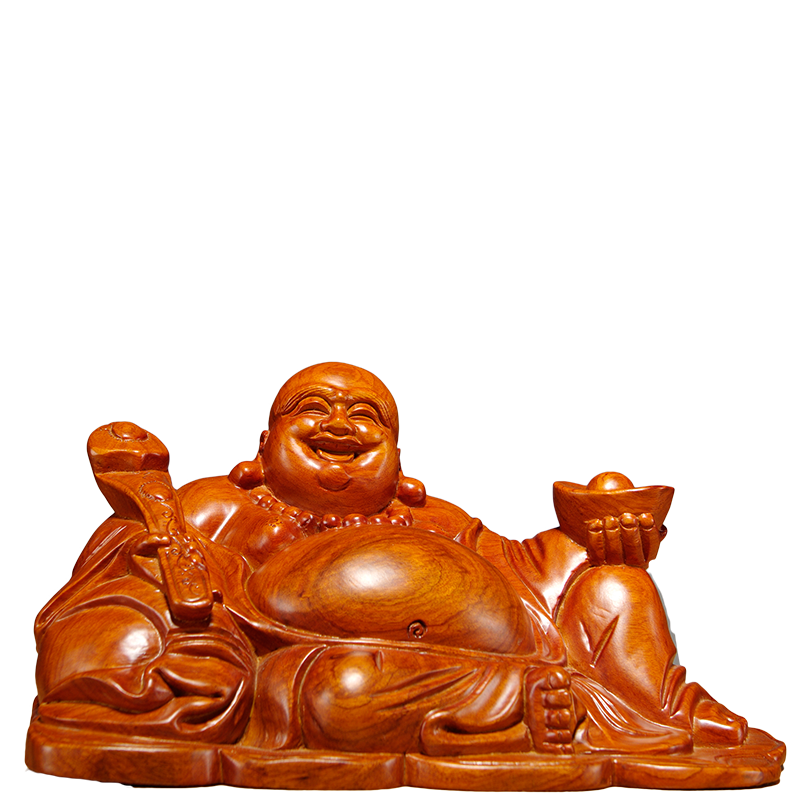 木雕弥勒佛摆件花梨木坐佛实木坐笑佛雕刻工艺品家居装饰开业送礼