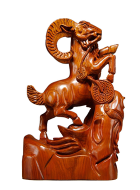 吉祥物祝福客厅实木质红木工艺品
