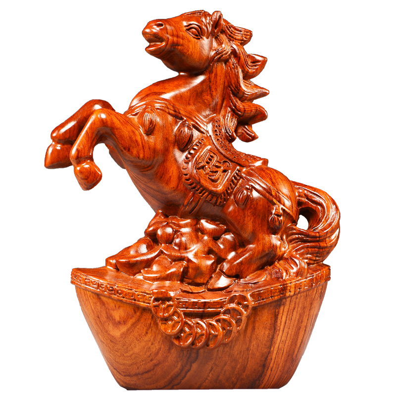 实木马摆件中式花梨木雕马到成功工艺礼品摆饰办公室桌装饰家居酒