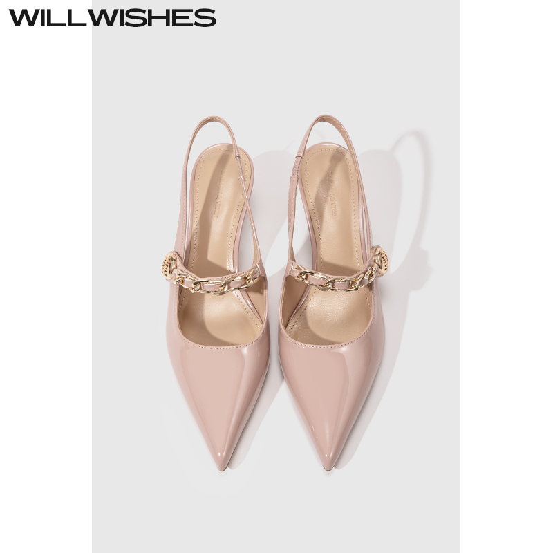 WILLWISHES时尚链条平底单鞋女