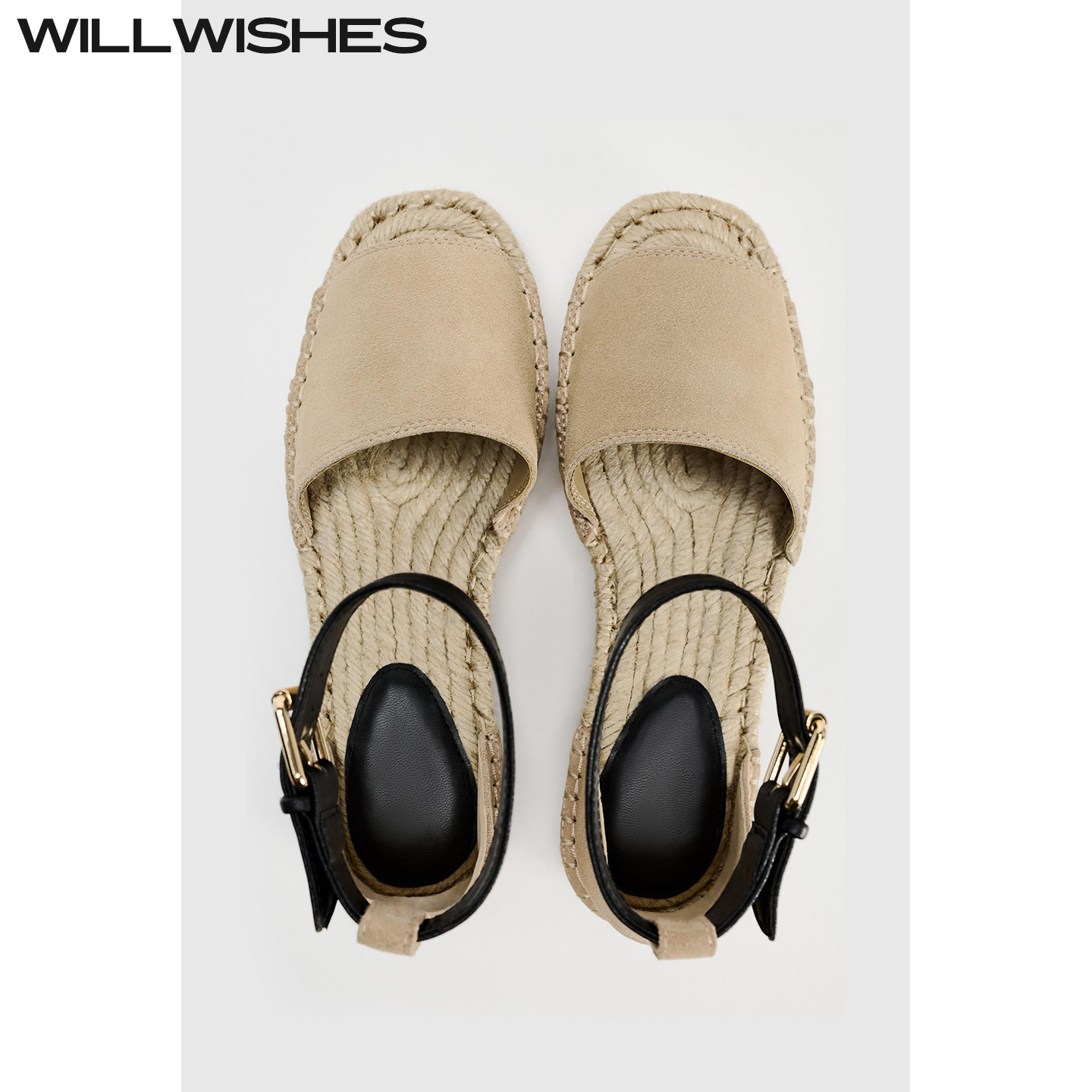 WILLWIHSES一字扣渔夫鞋女厚底