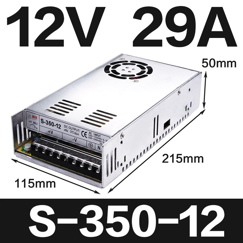 明纬LRS/NES/S-350-24V15A 360W12V30A直流5V36V48V开关电源盒250