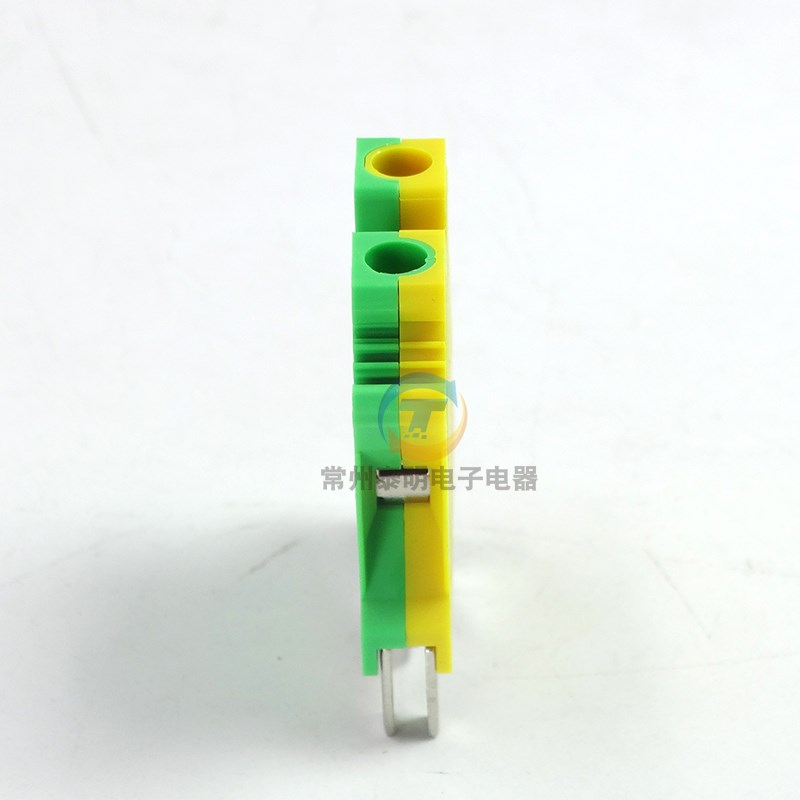 UK双色电压黄绿接地端子USLKG6接线端子排UK6N接地 6MM平方
