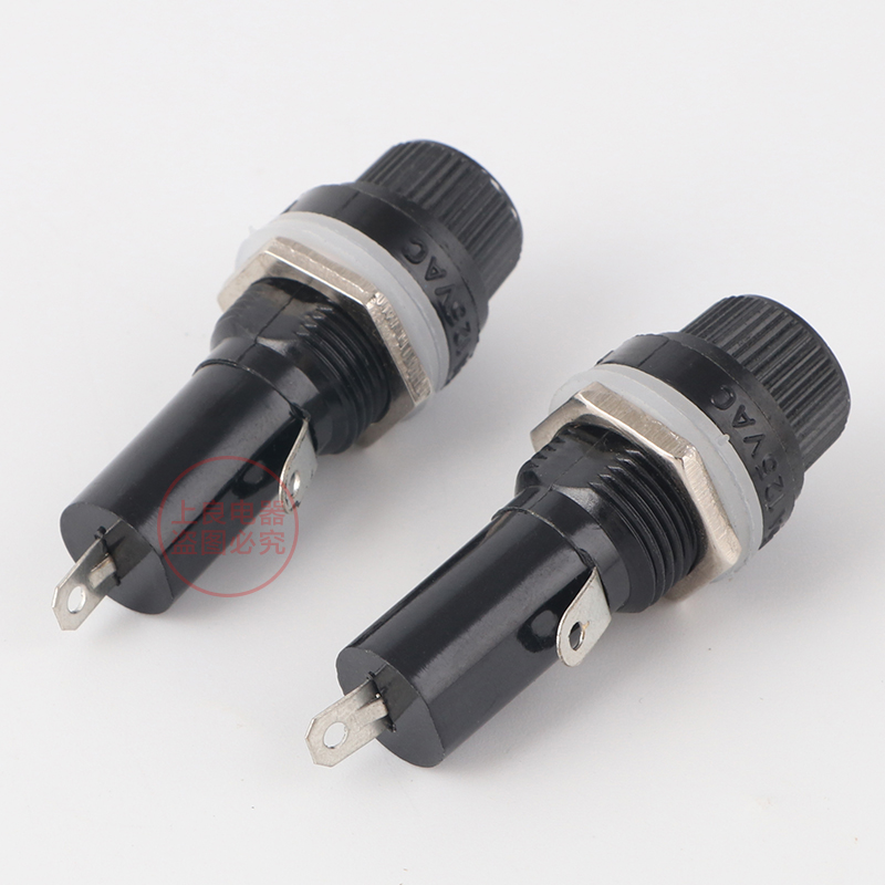 FUSE小扁保险丝座子6x30保险座 6*30mm 旋钮式保险管座铜片梅花芯